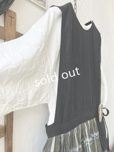 画像5: MARCHE' DE SOEUR／バッククロスワンピース・黒×グリーンチェック