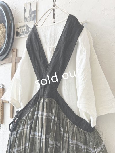 画像10: MARCHE' DE SOEUR／バッククロスワンピース・黒×グリーンチェック