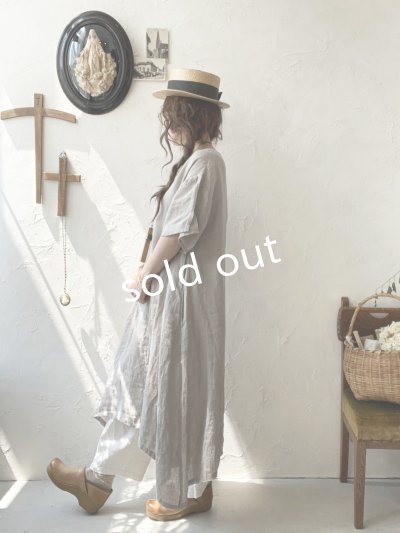 画像10: 08mab/リネンシャンブレーAラインワンピース・ベージュ