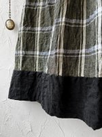 画像7: MARCHE' DE SOEUR／バッククロスワンピース・黒×グリーンチェック (7)