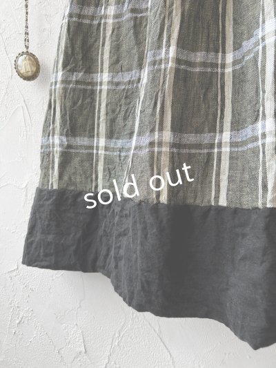 画像7: MARCHE' DE SOEUR／バッククロスワンピース・黒×グリーンチェック