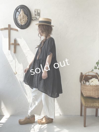 画像11: 08mab/リネンシャンブレーウエストリボンチュニック・黒