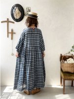 画像12: MARCHE' DE SOEUR／ギャザーワンピース・ブルーグリーンチェック (12)