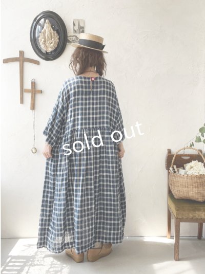 画像12: MARCHE' DE SOEUR／ギャザーワンピース・ブルーグリーンチェック