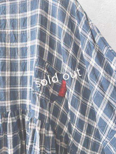 画像4: MARCHE' DE SOEUR／ギャザープルオーバー・ブルーグリーンチェック