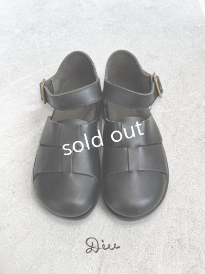 画像2: 【30%OFF SALE】Diu／本革太メッシュサンダル・ブラック【M】