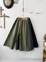 画像4: seasew.／527 ワッシャーコットンワイドペチパンツ・チャコール (4)