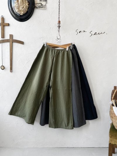 画像4: seasew.／527 ワッシャーコットンワイドペチパンツ・チャコール
