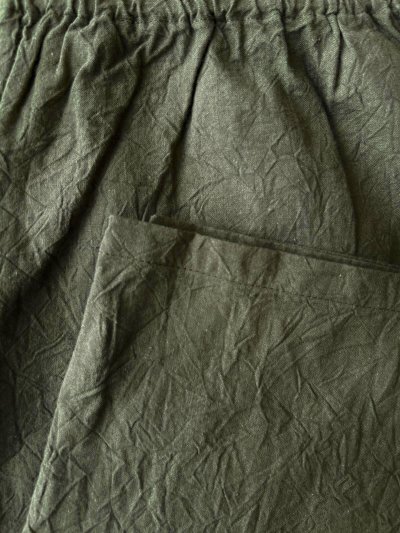 画像2: seasew.／521 ワッシャーコットンワイドペチパンツ・カーキ