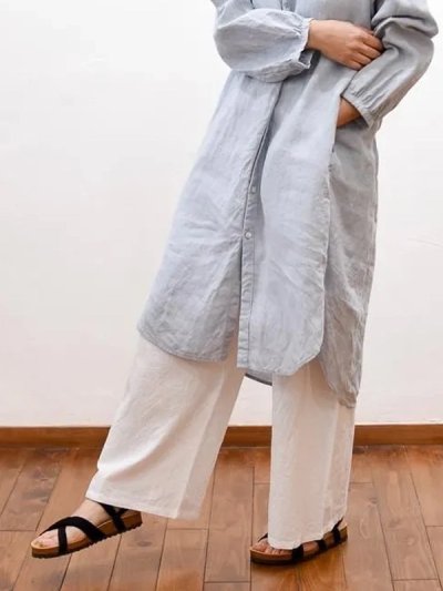 画像4: seasew.／527 ワッシャーコットンワイドペチパンツ・オフ