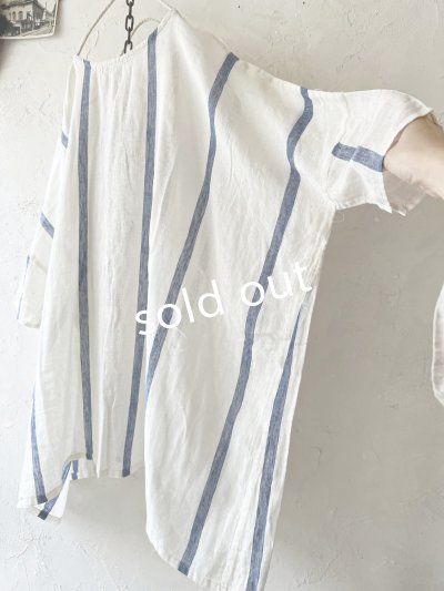 画像5: SO／ガーゼワイドチュニック・ブルーストライプ
