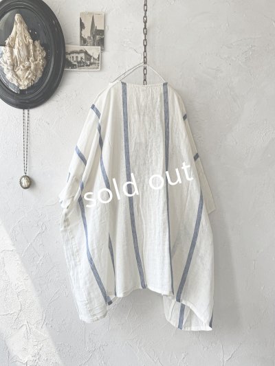 画像6: SO／ガーゼワイドチュニック・ブルーストライプ