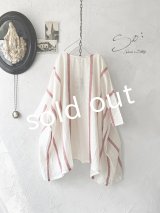 SO／ガーゼワイドチュニック・レッドストライプ