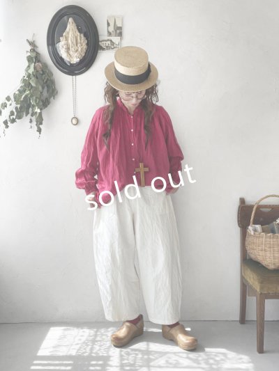 画像13: SO／フリルカラーシャツチュニック・ベリー