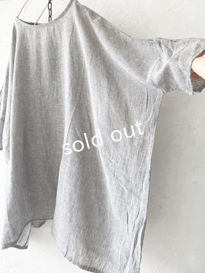 画像6: SO／ガーゼワイドチュニック・グレー