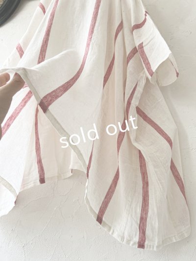 画像4: SO／ガーゼワイドチュニック・レッドストライプ