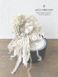 pollenbienco／アンティークレースのコサージュ・D