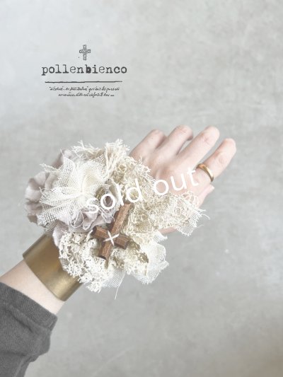 画像1: pollenbienco／アンティークレースのブレスレット・オフ