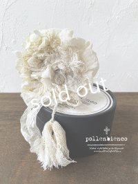 pollenbienco／アンティークレースのコサージュ・C