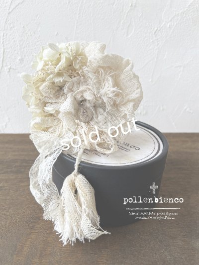 画像1: pollenbienco／アンティークレースのコサージュ・C