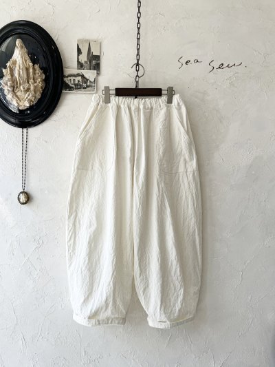 画像1: seasew.／501 キャンバス後切替コクーンパンツ・オフ
