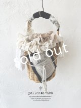 pollenbienco／アンティークレースと十字架のバスケット・A