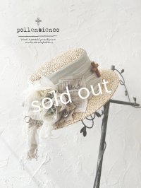pollenbienco／アンティークレースの帽子・A