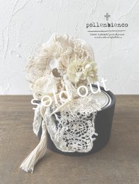 pollenbienco／アンティークレースのコサージュ・A