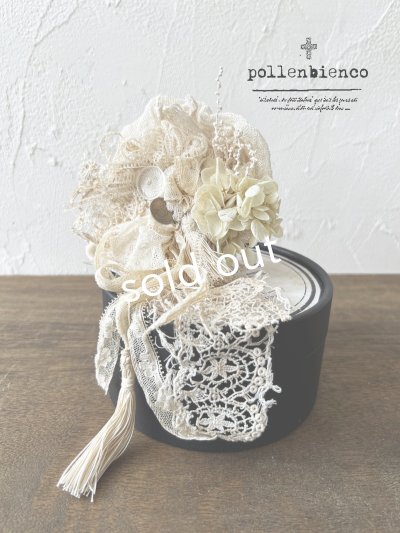 画像1: pollenbienco／アンティークレースのコサージュ・A