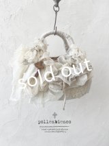 pollenbienco／アンティークレースと十字架のバスケット・D