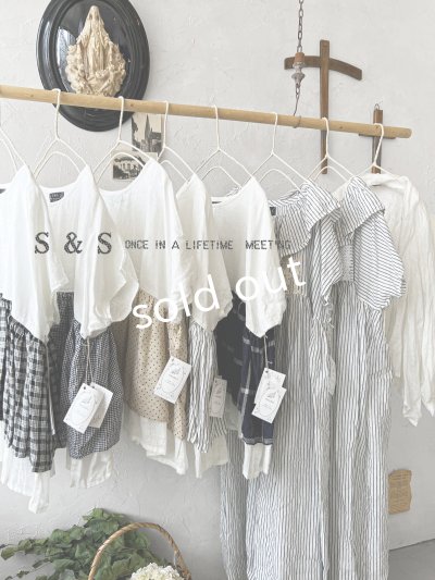 画像6: shizuka's/フレンチ袖レイヤードブラウス・ストライプ