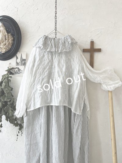 画像10: shizuka's/リネンガーゼのパフ袖ジレ・オフ