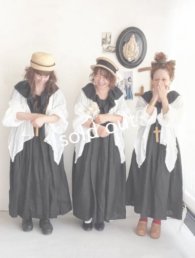 画像10: shizuka's/リネンガーゼのパフ袖ジレ・黒