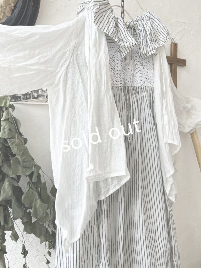 画像7: shizuka's/リネンガーゼのパフ袖ジレ・オフ