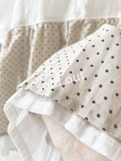 画像3: shizuka's/フレンチ袖レイヤードブラウス・ベージュドット