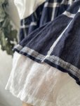 画像3: shizuka's/フレンチ袖レイヤードブラウス・ネイビーチェック