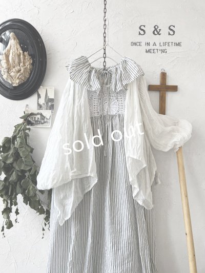 画像4: shizuka's/リネンガーゼのパフ袖ジレ・オフ