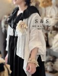 画像1: shizuka's/リネンガーゼのパフ袖ジレ・オフ (1)
