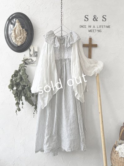 画像8: shizuka's/アンティークレースのフリル襟フレンチワンピース・B