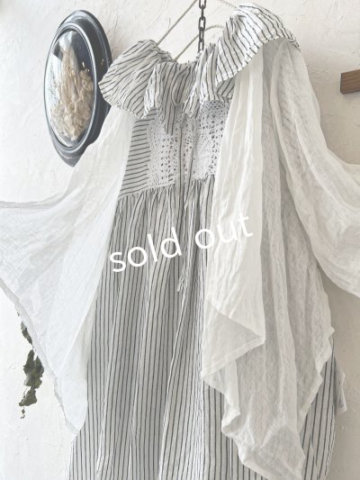 画像5: shizuka's/リネンガーゼのパフ袖ジレ・オフ