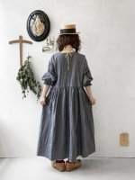 画像13: MARCHE' DE SOEUR／十字架ネックレス付きギャザーワンピース・ダンガリー (13)