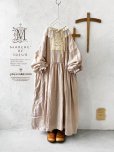画像1: pollenbienco/アンティークレースのギャザーワンピース・ピンクベージュD (1)
