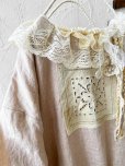 画像4: pollenbienco/アンティークレースのギャザーワンピース・ピンクベージュC