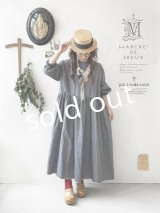 MARCHE' DE SOEUR／十字架ネックレス付きギャザーワンピース・ダンガリー