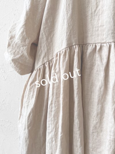 画像5: pollenbienco/アンティークレースのギャザーワンピース・ピンクベージュC