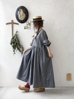 画像12: MARCHE' DE SOEUR／十字架ネックレス付きギャザーワンピース・ダンガリー (12)