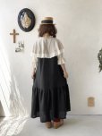 画像16: kosatofuku／フリルケープ付のリネンローギャザーワンピース・生成り