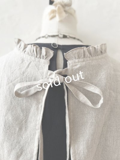 画像11: kosatofuku／フリルケープ付のリネンローギャザーワンピース・黒