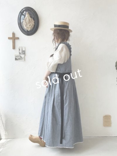 画像16: kosatofuku／フリルショルダーとプリーツリボンのワンピース・ アイボリー