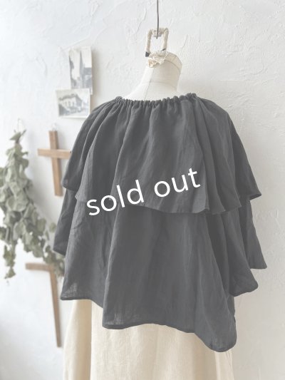 画像6: kosatofuku／リボンと大きなフリルカラーのブラウス・黒